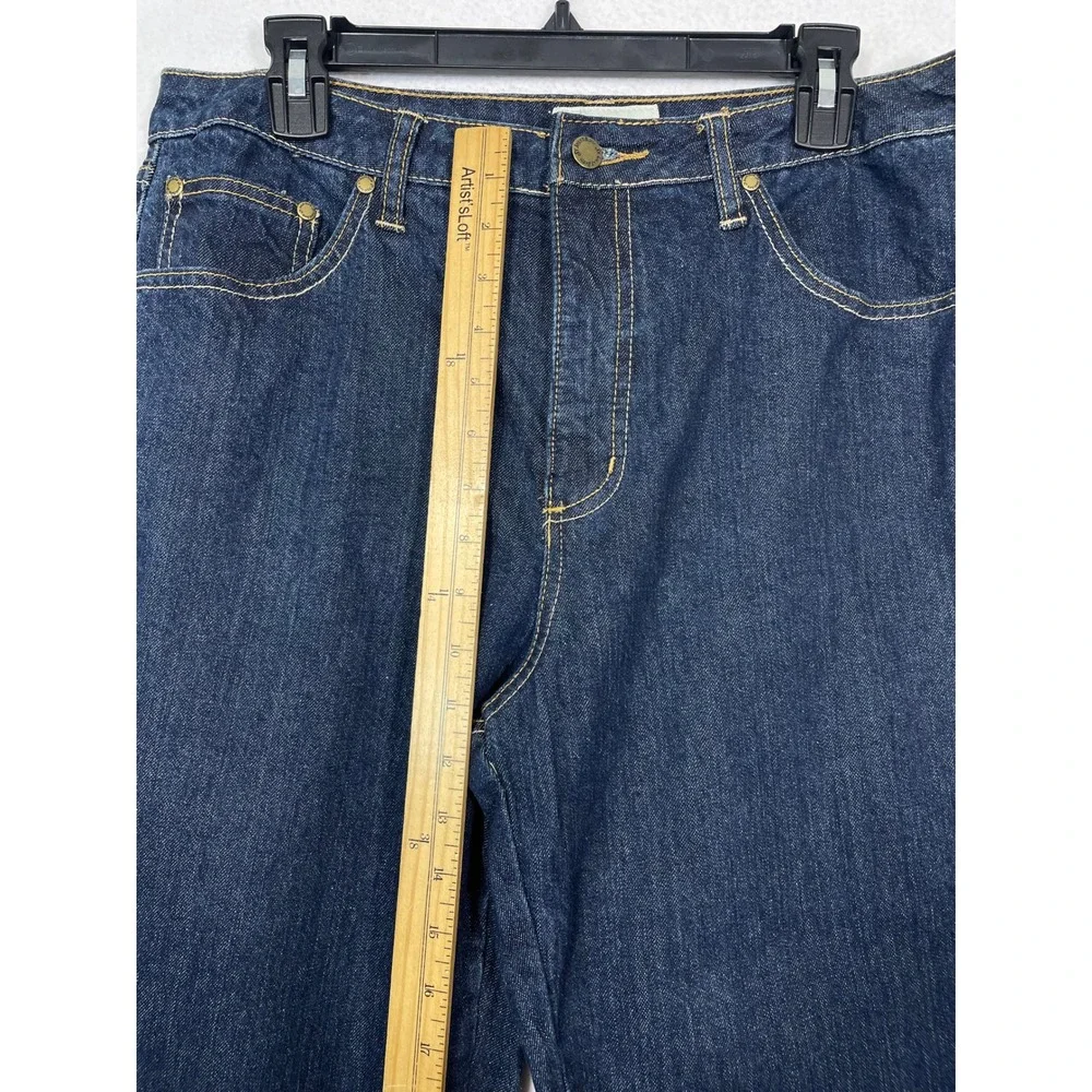 St Johns Bay Stretch Jeans Women 16 Dark‎ Bootcut Wash Denim Relaxed Fit Casual